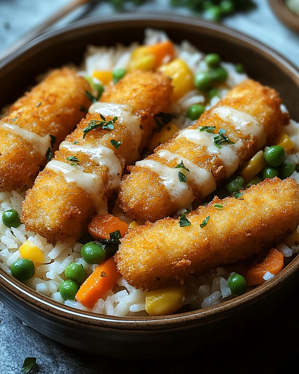 Fischstäbchen-Auflauf mit Reis und Gemüse