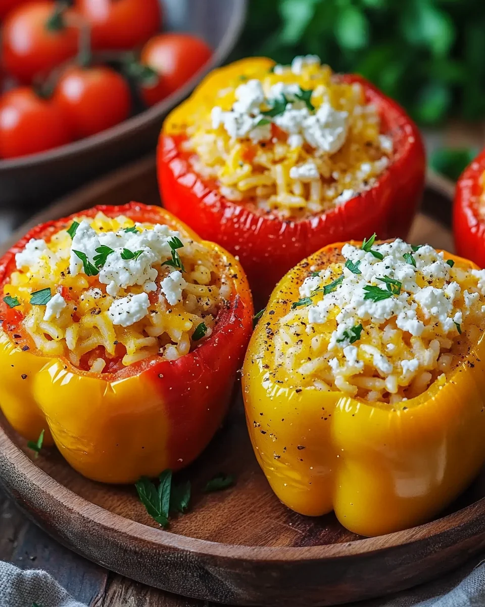 Gefüllte Paprika mit Reis und Feta 18 Gefüllte