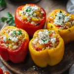 Gef&uuml;llte Paprika mit Reis und Feta