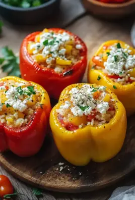 Gefüllte Paprika mit Reis und Feta