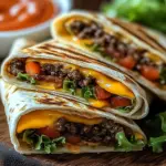 Gegrillte Cheeseburger-Wraps