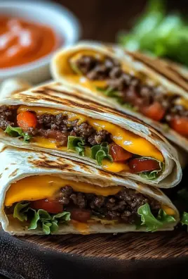 Gegrillte Cheeseburger-Wraps 25 Gegrillte Cheeseburger-Wraps