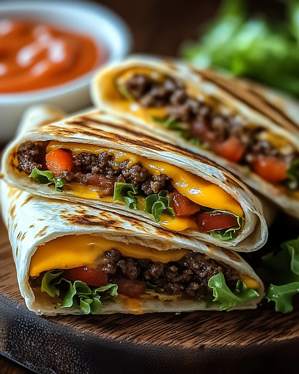 Gegrillte Cheeseburger-Wraps