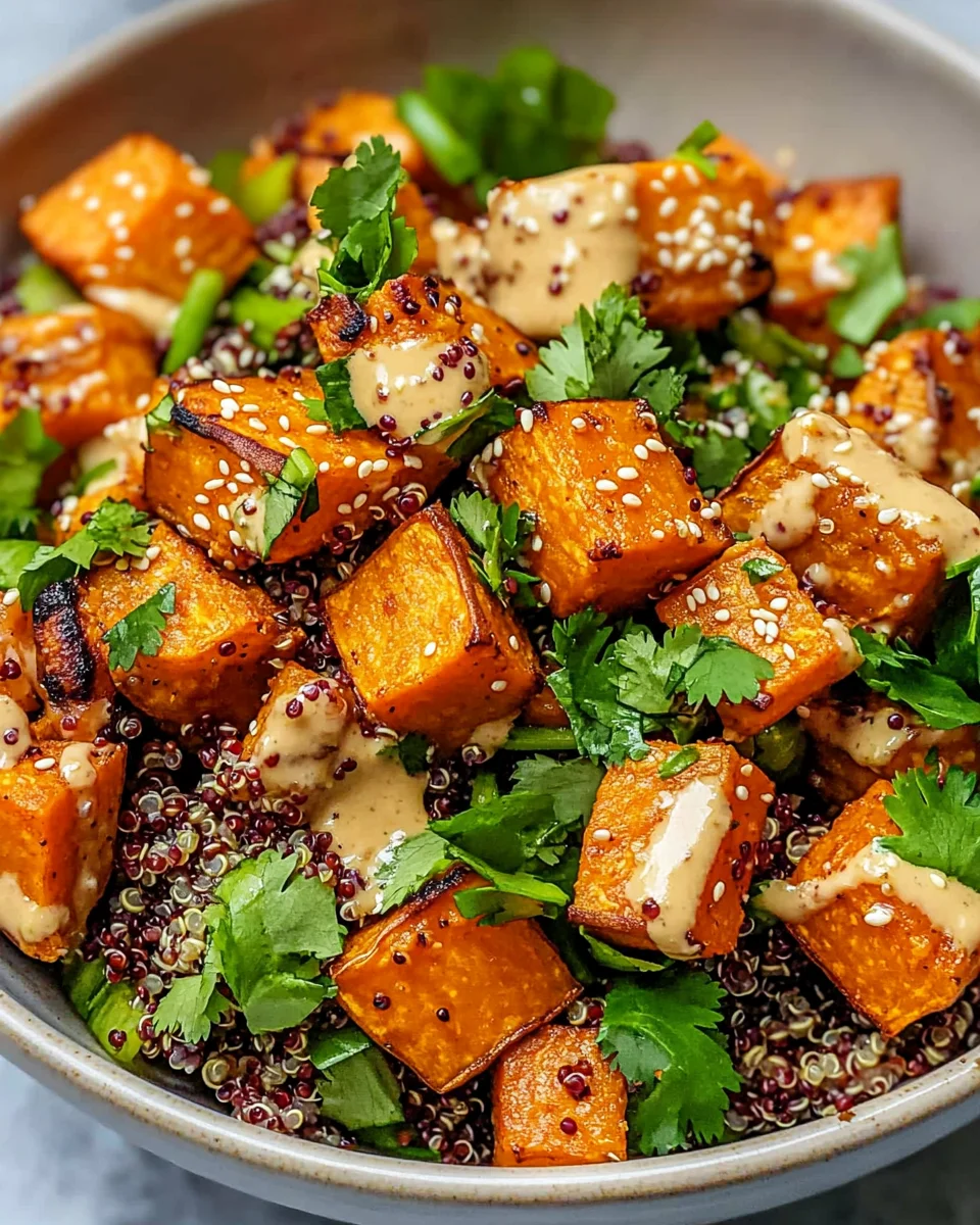 Gerösteter Süßkartoffel-Quinoa-Salat mit Sesam-Miso-Sauce 23 Gerösteter