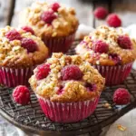 Gesunde Himbeer-Muffins mit Haferflocken-Streuseln