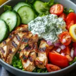 Griechische H&auml;hnchen-Tzatziki-Bowl