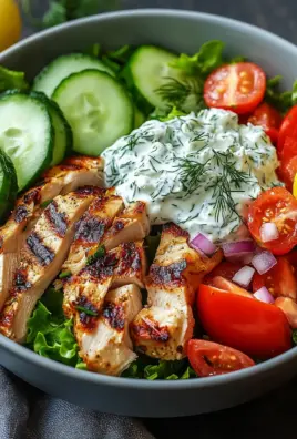 Griechische Hähnchen-Tzatziki-Bowl
