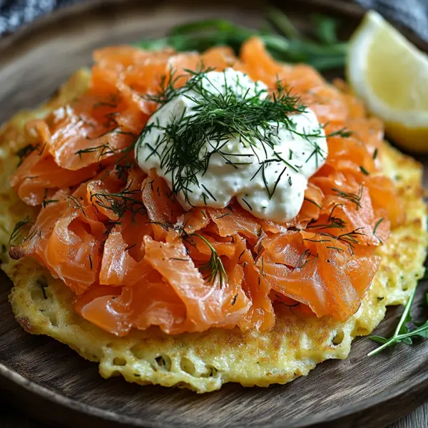 Großer Rösti mit Frischkäse und Lachs
