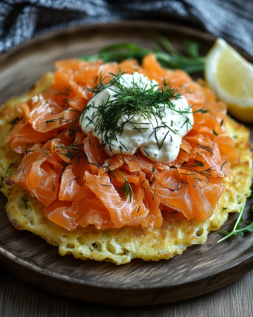 Gro&szlig;er R&ouml;sti mit Frischk&auml;se und Lachs