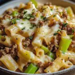 K&auml;se-Lauch Pasta mit Hackfleisch