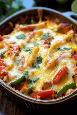 Käsiger Fajita Hähnchen Auflauf