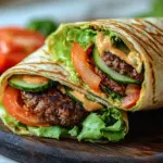 Kalorienarmer Burger-Wrap unter 250 Kalorien
