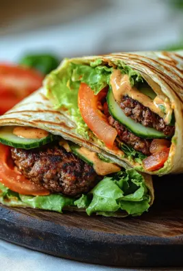 Kalorienarmer Burger-Wrap unter 250 Kalorien
