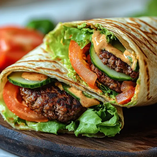 Kalorienarmer Burger-Wrap unter 250 Kalorien