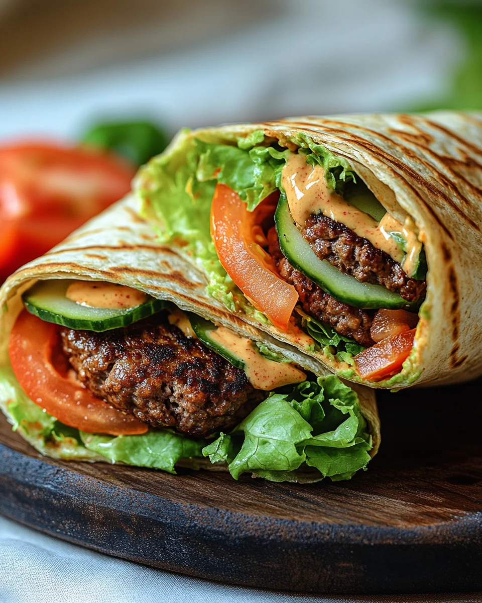 Kalorienarmer Burger-Wrap unter 250 Kalorien