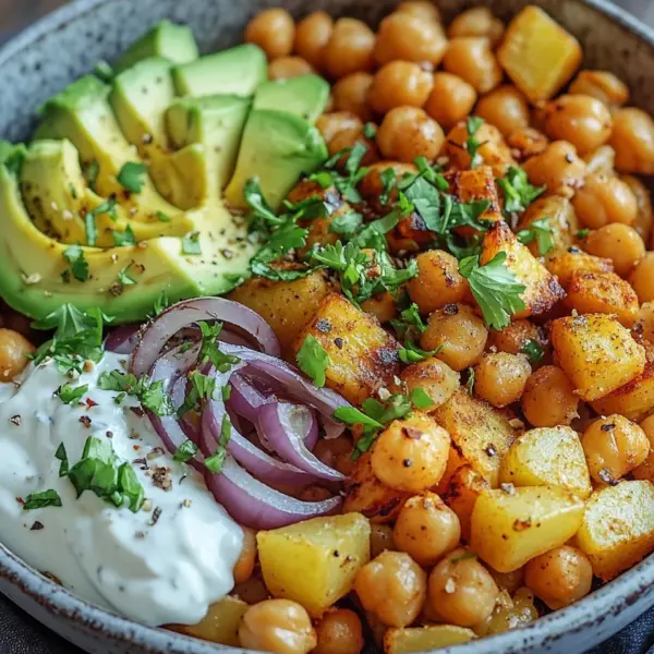 Kartoffel-Kichererbsen-Bowl