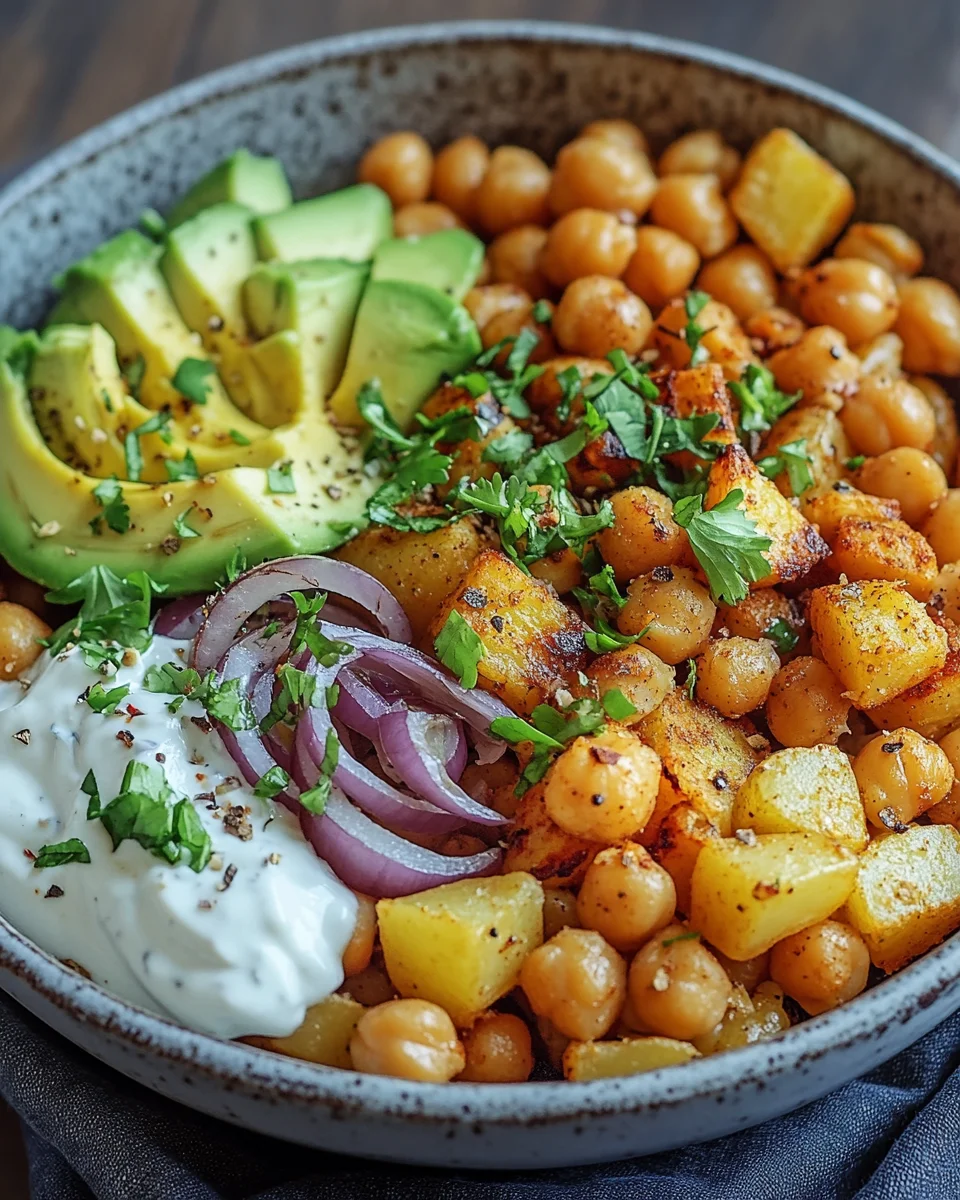 Kartoffel-Kichererbsen-Bowl