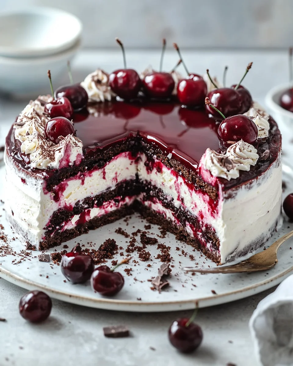 Kirschtorte mit Stracciatellacreme