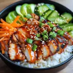 Koreanischer Reis H&auml;hnchen Bowl
