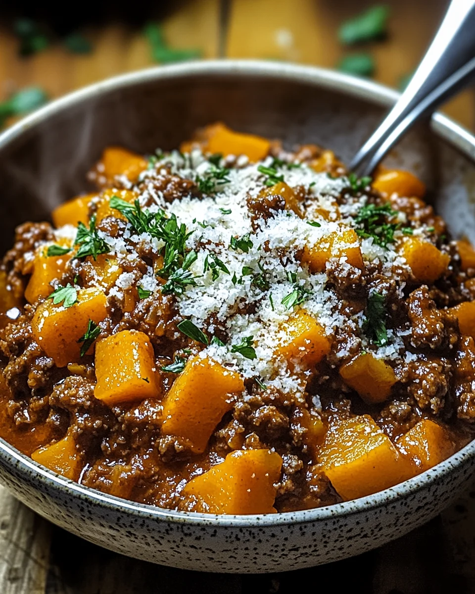 K&uuml;rbis-Rindfleisch-Bolognese