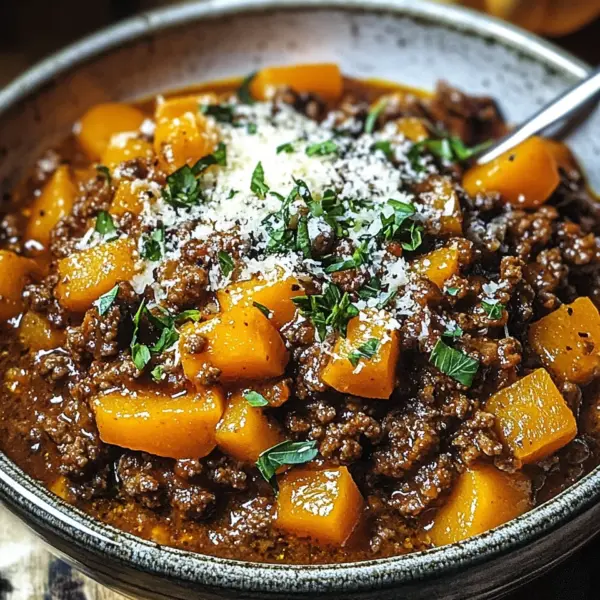 Kürbis-Rindfleisch-Bolognese