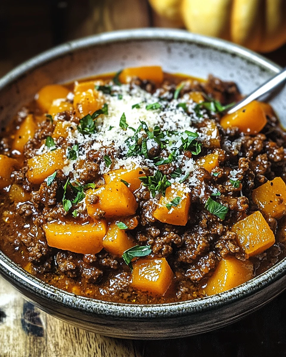 K&uuml;rbis-Rindfleisch-Bolognese