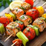 Lachs-Spie&szlig;e mit Gem&uuml;se