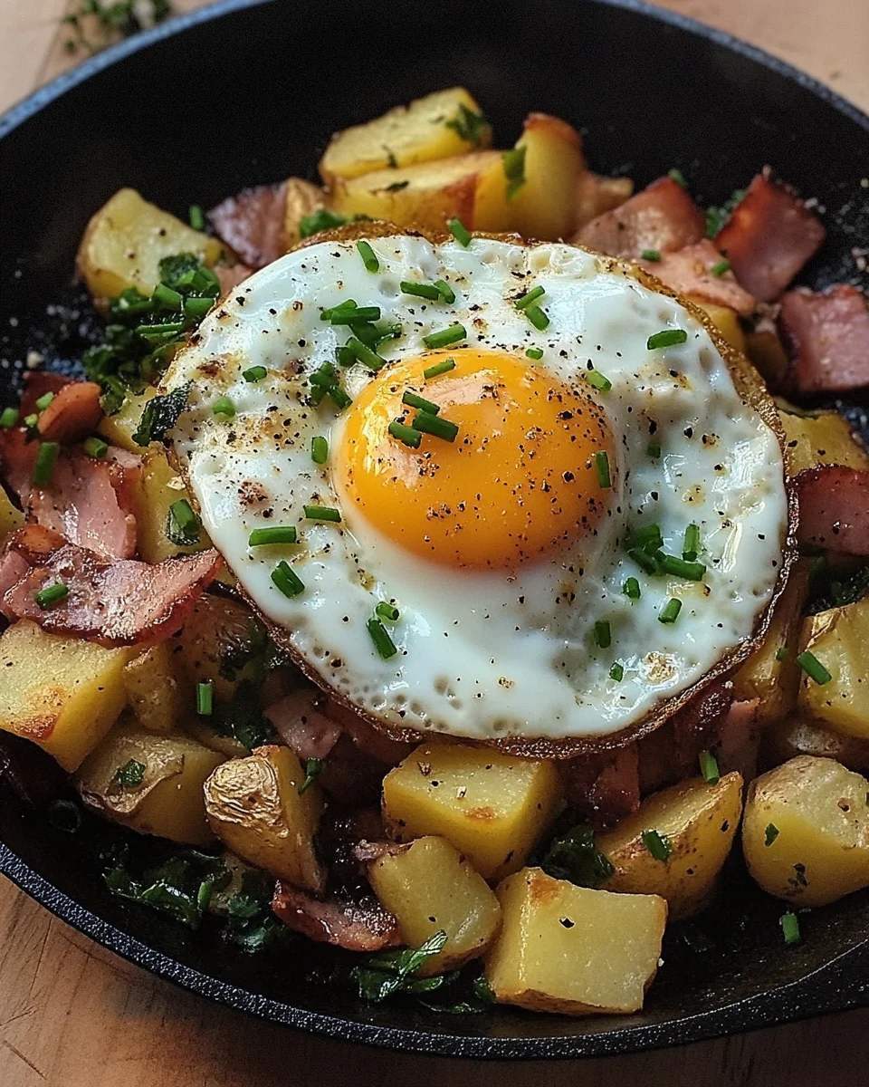 Leberk&auml;se-Kartoffel-Pfanne