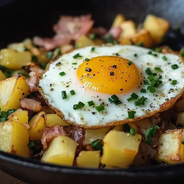 Leberkäse-Kartoffel-Pfanne mit Spiegelei von FrlM