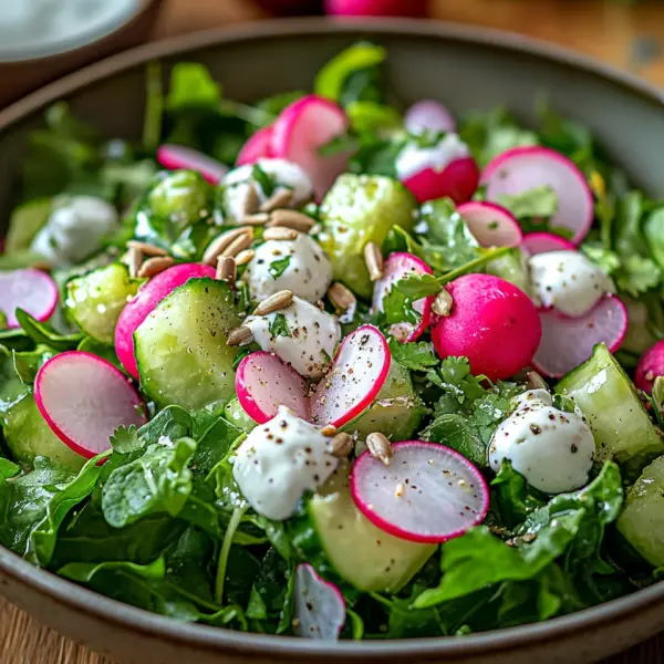 Leichter Frühlingssalat mit Radieschen & Joghurt-Dressing