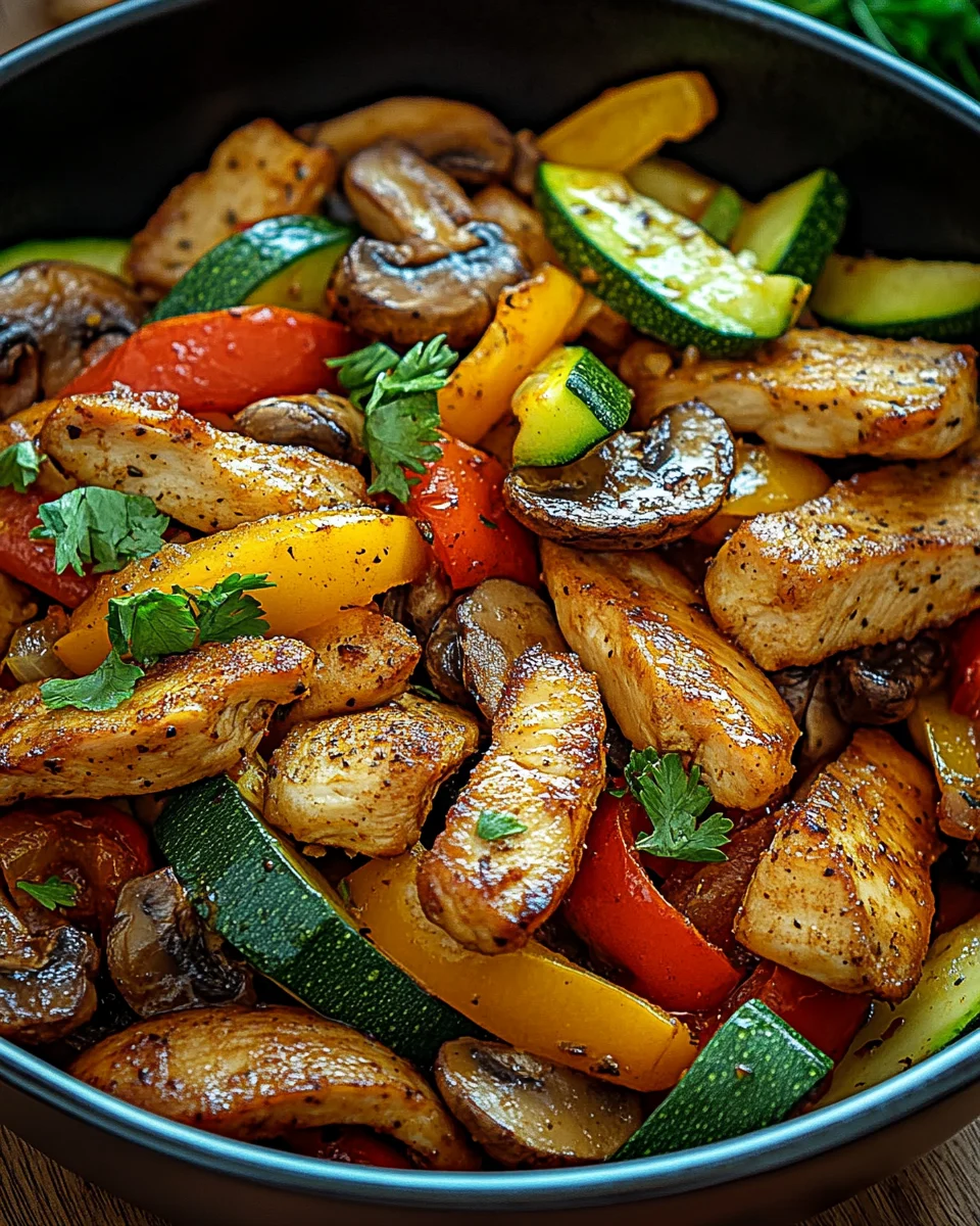 Low-Carb Gem&uuml;sepfanne mit Gefl&uuml;gel