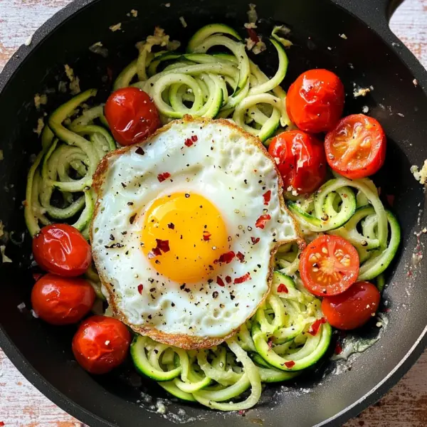 Low Carb Zucchini Nester mit Spiegelei