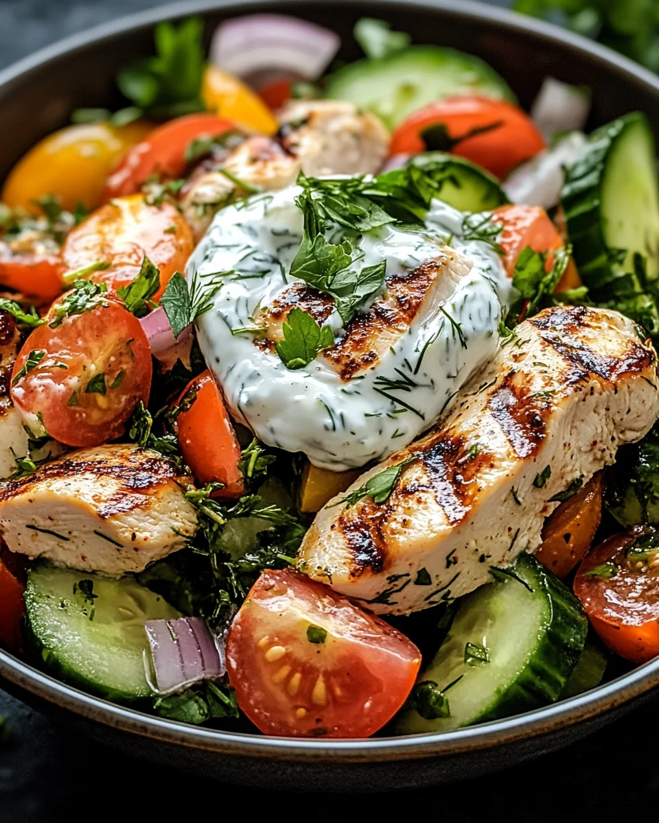 Mediterrane Köstlichkeit Tzatziki Hähnchensalat 21 Mediterrane