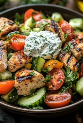 Mediterrane Köstlichkeit Tzatziki Hähnchensalat
