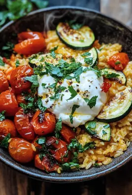Mediterrane Reispfanne mit Burrata