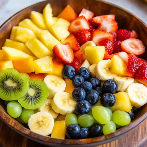 Obstsalat mit klassischem Dressing