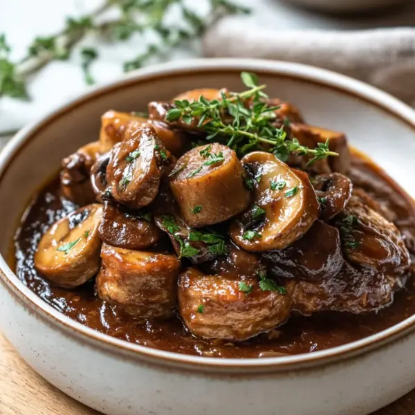 Pilzgulasch à la Bourguignonne
