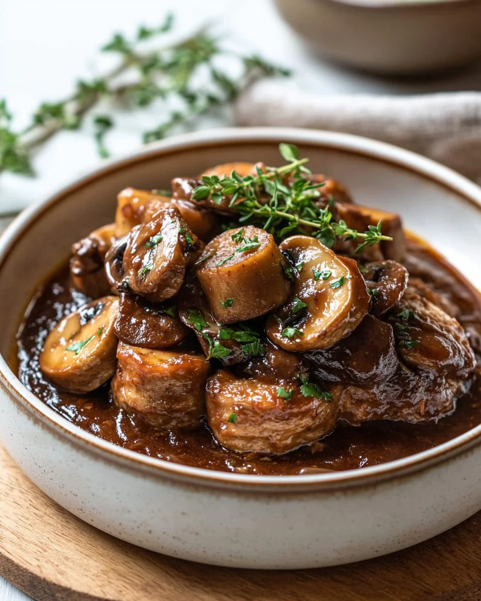 Pilzgulasch &agrave; la Bourguignonne