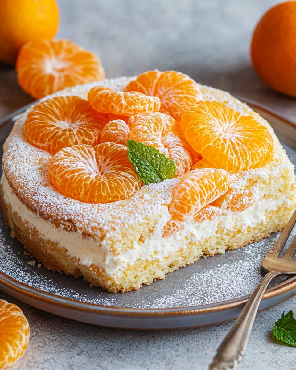 Schmandkuchen mit Mandarinen vom Blech