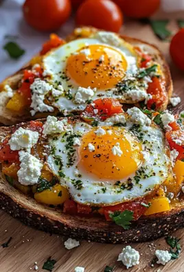 Shakshouka-Toast mit Feta-Spiegeleiern