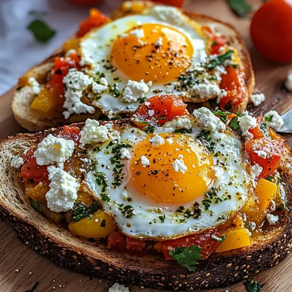 Shakshouka-Toast mit Feta-Spiegeleiern