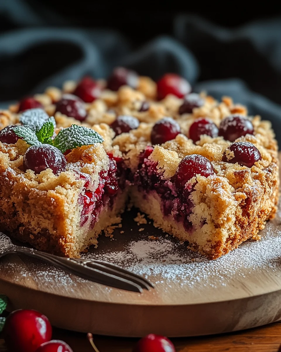 Streuselkuchen mit Kirschen vom Blech