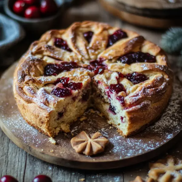 Winterlicher Spekulatius-Hefekuchen mit Marmelade