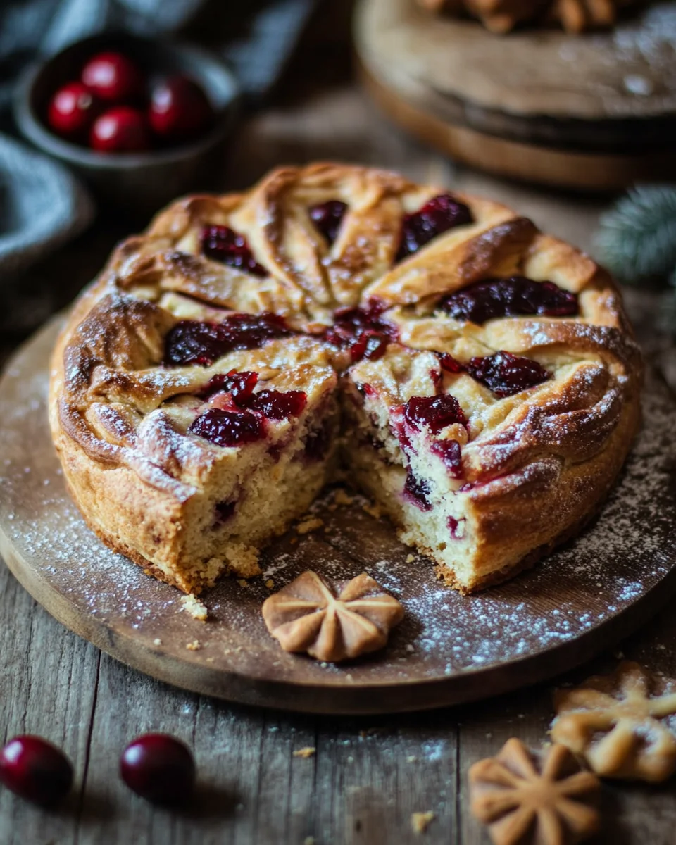 Winterlicher Spekulatius-Hefekuchen mit Marmelade