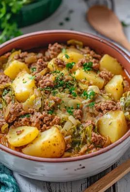 Wirsing-Eintopf mit Hackfleisch und Kartoffeln