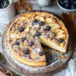 W&uuml;rziger Bratapfel-K&auml;sekuchen mit Zimtstreuseln