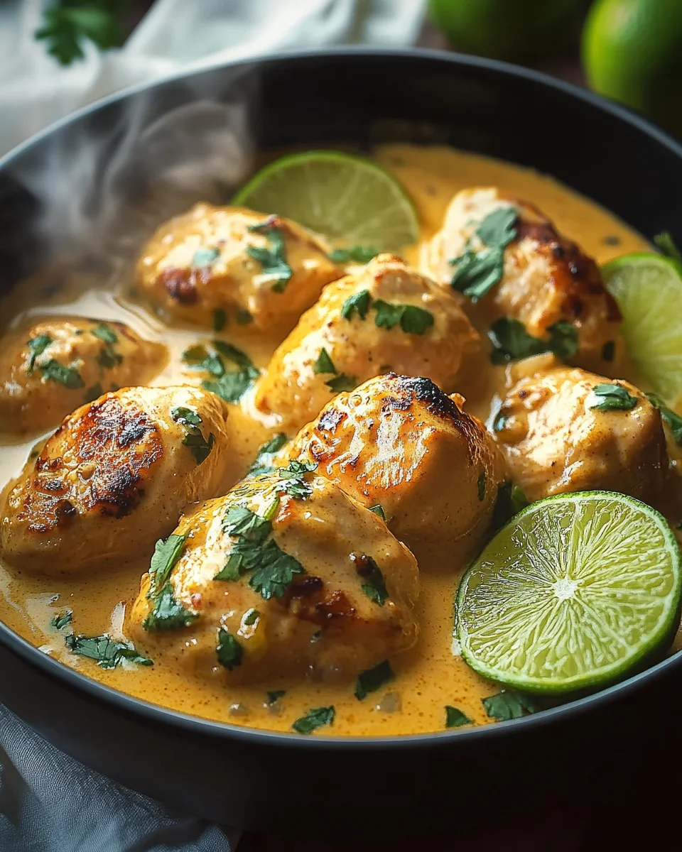 Zartes H&auml;hnchen in Kokos-Limetten-Sauce