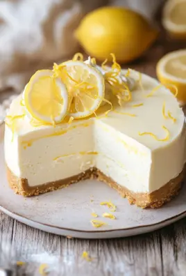 Zitronen-Cheesecake mit weißer Schokolade