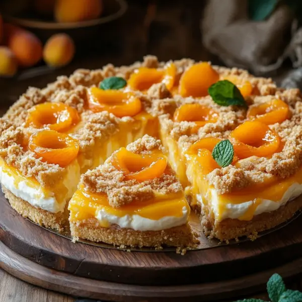 Aprikosenkuchen mit Quark und Streuseln
