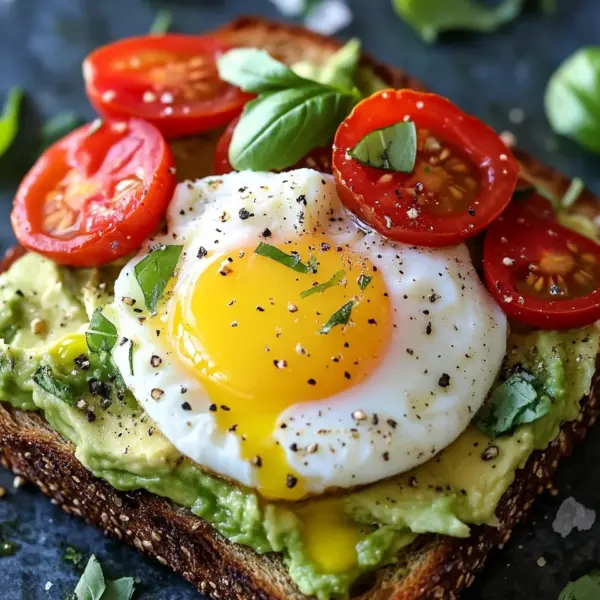 Avocado Toast mit Ei und Tomaten